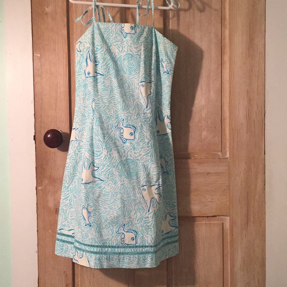 Lily Pulitzer Fish Pattern Mini Sun Dress